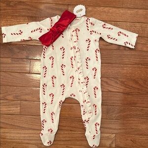 MudPie Candy Cane Print Sleeper